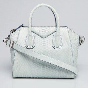 Givenchy Blue Clair Python Leather Small Antigona Bag